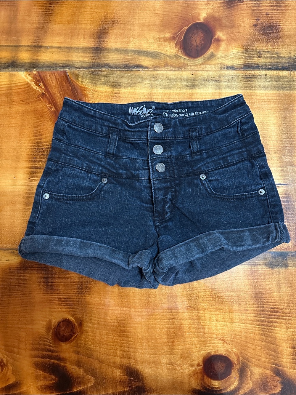 Mossimo Washed Black High-Rise Cuffed Denim Short